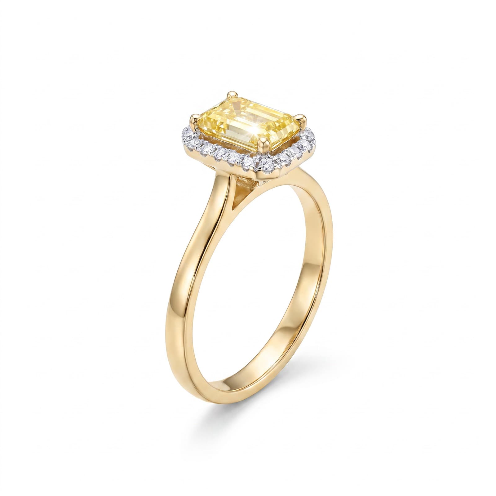 Sarı Topaz Pırlanta Taşlı Baget Yüzük